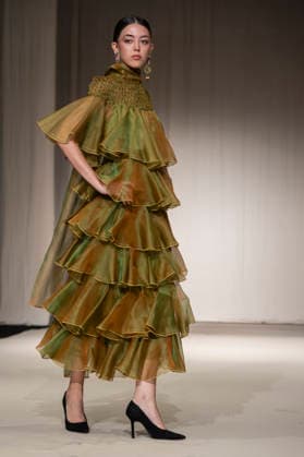 July 25, 2026, Madrid, Spain: A model walks the runway wearing a design by Flamentex during the Momad Fashion Week de Madrid in IFEMA. Madrid Spain  - ZUMAs197 20260725_aaa_s197_105 Copyright: xAtilanoxGarciax