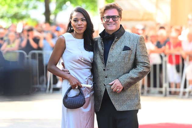Francis FULTON SMITH (Schauspieler) mit Salomea NOEMI (Verlobte). Eroeffnung der Bayreuther Richard Wagner Festspiele 2026, Roter Teppich am 25.07.2026. Gruener Huegel, *** Francis FULTON SMITH, actor, with Salomea NOEMI, his fiancée. Opening of the 2026 Bayreuth Richard Wagner Festival, red carpet on July 25, 2026, at the Green Hill,