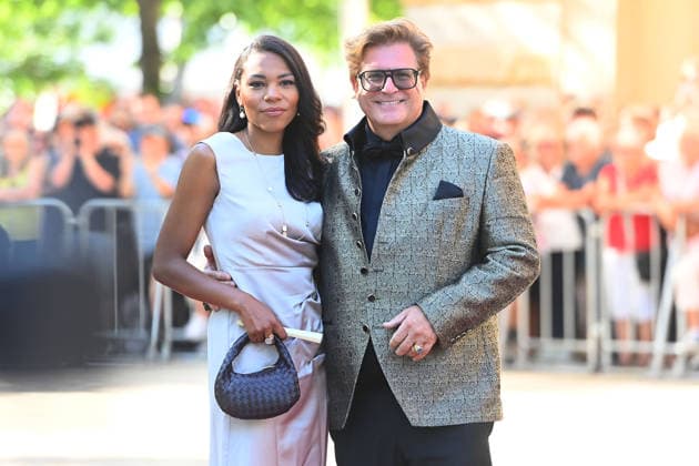 Francis FULTON SMITH (Schauspieler) mit Salomea NOEMI (Verlobte). Eroeffnung der Bayreuther Richard Wagner Festspiele 2026, Roter Teppich am 25.07.2026. Gruener Huegel, *** Francis FULTON SMITH, actor, with Salomea NOEMI, his fiancée. Opening of the 2026 Bayreuth Richard Wagner Festival, red carpet on July 25, 2026, at the Green Hill,