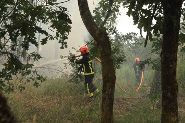 RECORD DATE NOT STATED Fires in Gironde: Sainte-Hélène and Lacanau PHOTOPQR SUD OUEST Photo by Fabien Cottereau Sainte-Hélène Fires in Gironde: Sainte-Hélène and Lacanau Between Sainte-Hélène and Lacanau, along the D06 and D05, this is the epicenter of the firefighters’ battle to protect both towns. The A400 and Dash aircraft have dropped fire retardant over the area. Fires in southwestern France on July 25, 2026 Local Caption Sainte-Hélène, Gironde, France  Copyright: xPHOTOPQR SUDxOUEST MAXPPPxPhotoxFabienxCottereaux 20260725SDO1206 20260725SDO1206