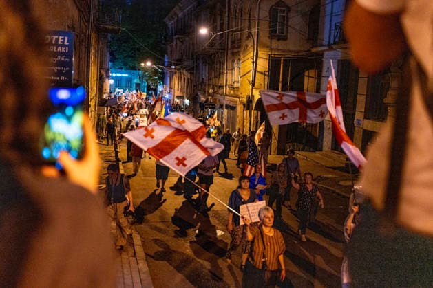 July 25, 2026, Tbilisi, Georgia: Protesters mark the 605th day of anti-government rally in Tbilisi, Georgia. Tbilisi Georgia - ZUMAz174 20260725_zip_z174_007 Copyright: xMoexZoyarix