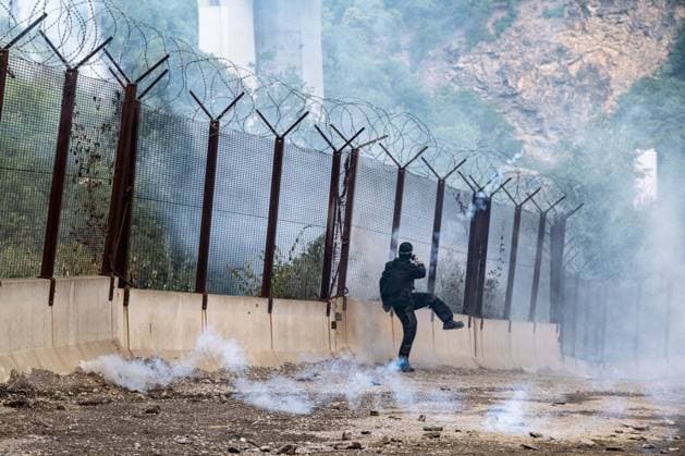 July 25, 2026, Susa, Piedmont, Italy: On July 25, 2026, thousands of people departed from AltaFelicito , a music festival in Venaus, to reach the construction sites of the TAV (High speed rail), a railway project to connect Italy and France. The demonstrators managed to enter the site and there clashed with the police, who responded with tear gas. Many of the buildings inside were put on fire, including two police vehicles. The TAV project has been highly contested during the last 30 years because of environmental damages and increasing costs. Susa Italy  - ZUMAs377 20260725_znp_s377_037 Copyright: xPietroxStariccox