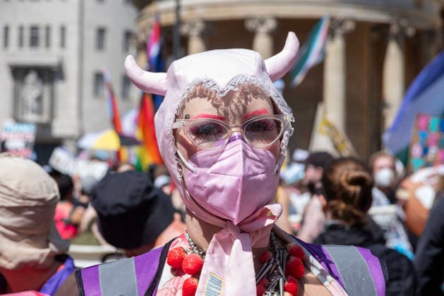 July 25, 2026, London, Greater London, United Kingdom: Thousands of transgender activists and supporters gathered in Central London by the BBC Broadcasting House to march to the Trafalgar Square to celebrate Trans Pride 2026. London United Kingdom - ZUMAe120 20260725_zip_e120_018 Copyright: xKrisztianxElekx