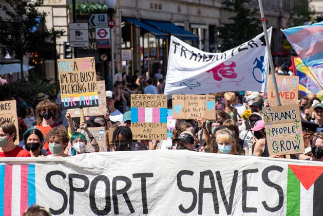 July 25, 2026, London, Greater London, United Kingdom: Thousands of transgender activists and supporters gathered in Central London by the BBC Broadcasting House to march to the Trafalgar Square to celebrate Trans Pride 2026. London United Kingdom - ZUMAe120 20260725_zip_e120_024 Copyright: xKrisztianxElekx