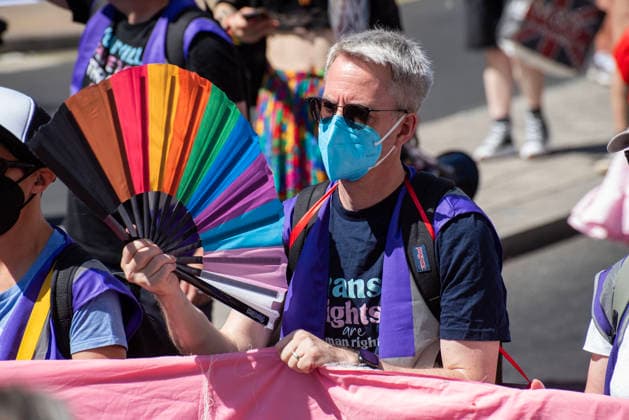July 25, 2026, London, Greater London, United Kingdom: Thousands of transgender activists and supporters gathered in Central London by the BBC Broadcasting House to march to the Trafalgar Square to celebrate Trans Pride 2026. London United Kingdom - ZUMAe120 20260725_zip_e120_029 Copyright: xKrisztianxElekx