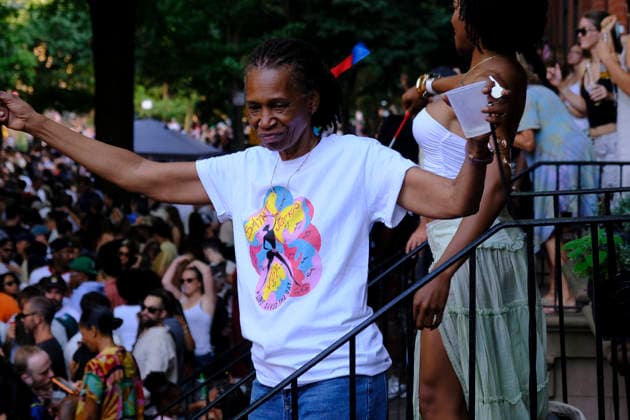 BROOKLYN, NY - JULY 25: Thousands of people attend Saint James Joy dance block party in Clinton Hill, Brooklyn in New York City on July 25, 2026. Copyright: xKatiexGodowskix