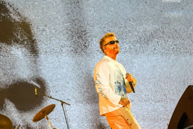IPA86996619 - Salmo performs on stage during his concert at Lebonski Park in Arzachena, Italy, on July 25, 2026. During Salmo s music concert in Arzachena, Italy, July 25, 2026  Copyright: xManoloxTatti LiveMediax xx 86996619
