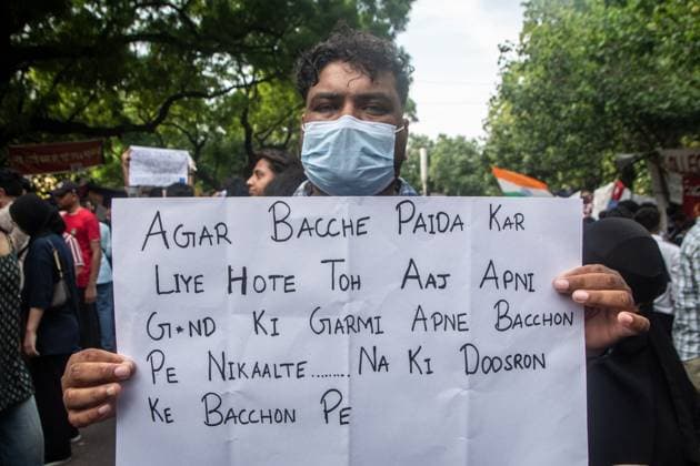 July 25, 2026, New Delhi, India: NEW DELHI, INDIA Ã¢â‚¬ JULY 25, 2026: Student protesters celebrate at Jantar Mantar following the resignation of India s Union Education Minister Dharmendra Pradhan, in New Delhi, India. Demonstrators hold placards reading Jeet ( Victory ), wave the Indian national flag and climb police barricades after the announcement, following days of nationwide protests over alleged irregularities in the country s education system. New Delhi India - ZUMAq101 20260725_zna_q101_373 Copyright: xAmitxShuklax
