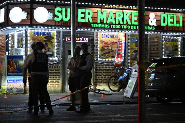12-year-old boy killed, two men injured in Bronx shooting BRONX, NEW YORK, UNITED STATES - JULY 25: NYPD officers work the scene where a 12-year-old boy was killed and two men were injured in a shooting outside of a Supermarket and Deli at 104 Elliot Place in Bronx, New York, United States on July 25, 2026. Saturday afternoon at approximately 4:55 pm the shooting took place. A 12-year-old boy was shot to the shoulder and taken to Lincoln Hospital where he was pronounced dead. A 25-year-old man was shot to the buttocks and a 34-year-old man was shot to the foot. Both men are listed in stable condition at the hospital. There are no arrests, the identity of the deceased is pending proper family notification and the investigation is ongoing by  Copyright: x2026xAnadoluxKylexMazzax