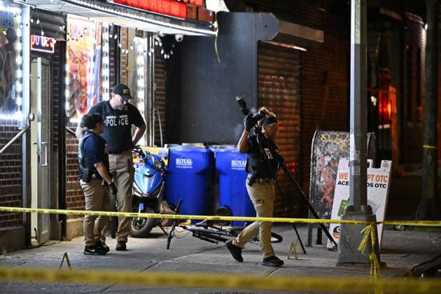 12-year-old boy killed, two men injured in Bronx shooting BRONX, NEW YORK, UNITED STATES - JULY 25: NYPD officers work the scene where a 12-year-old boy was killed and two men were injured in a shooting outside of a Supermarket and Deli at 104 Elliot Place in Bronx, New York, United States on July 25, 2026. Saturday afternoon at approximately 4:55 pm the shooting took place. A 12-year-old boy was shot to the shoulder and taken to Lincoln Hospital where he was pronounced dead. A 25-year-old man was shot to the buttocks and a 34-year-old man was shot to the foot. Both men are listed in stable condition at the hospital. There are no arrests, the identity of the deceased is pending proper family notification and the investigation is ongoing by  Copyright: x2026xAnadoluxKylexMazzax