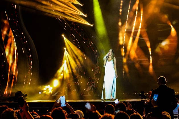 IPA87001206 - Anna Tatangelo on stage at La Notte dei Fiori in Sanremo. during LA NOTTE DEI FIORI - SANREMO ESTATE, Music Concert in SANREMO, Italy, July 25, 2026  Copyright: xRenataxRoattino LiveMediax xx 87001206