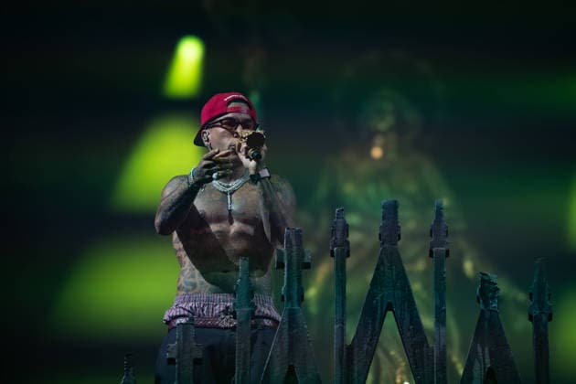 July 25, 2026, Salerno, Italy: Gionata Boschetti aka Sfera Ebbasta performs live at Piazza della LibertÃ during the Celebration Tour. Salerno Italy - ZUMAs197 20260725_aaa_s197_478 Copyright: xAndreaxGulx