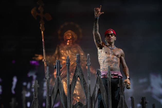 July 25, 2026, Salerno, Italy: Gionata Boschetti aka Sfera Ebbasta performs live at Piazza della LibertÃ during the Celebration Tour. Salerno Italy - ZUMAs197 20260725_aaa_s197_482 Copyright: xAndreaxGulx