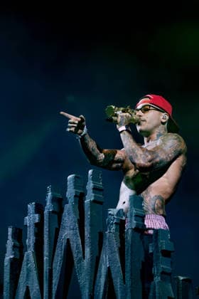 July 25, 2026, Salerno, Italy: Gionata Boschetti aka Sfera Ebbasta performs live at Piazza della LibertÃ during the Celebration Tour. Salerno Italy - ZUMAs197 20260725_aaa_s197_489 Copyright: xAndreaxGulx