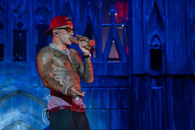 July 25, 2026, Salerno, Italy: Gionata Boschetti aka Sfera Ebbasta performs live at Piazza della LibertÃ during the Celebration Tour. Salerno Italy - ZUMAs197 20260725_aaa_s197_511 Copyright: xAndreaxGulx