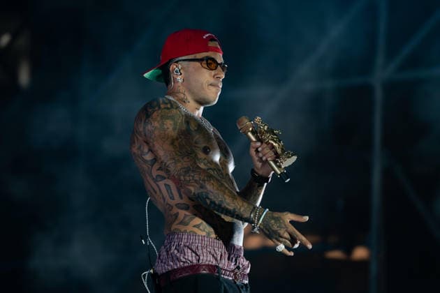 July 25, 2026, Salerno, Italy: Gionata Boschetti aka Sfera Ebbasta performs live at Piazza della LibertÃ during the Celebration Tour. Salerno Italy - ZUMAs197 20260725_aaa_s197_513 Copyright: xAndreaxGulx