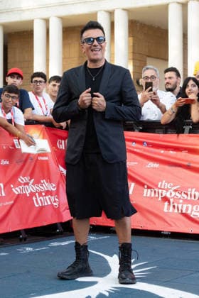 56th Giffoni Film Festival - Photocall Eiffel 65 Maurizio Lobina during photocall of the Italian disco-dance band Eiffel 65 composed of the duo Jeffrey Jey and Maurizio Lobina at the 56th Giffoni Film Festival. Giffoni Valle Piana on July 24, 2026. Photo by Andrea Bracaglia ABACAPRESS.COM Giffoni Valle Piana Italy Italy  Copyright: xBracagliaxAndrea ABACAx