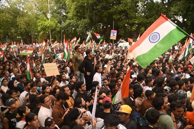July 26, 2026, Mumbai, Maharashtra, India: Supporters of the youth-led satirical political movement Cockroach Janta Party (CJP) celebrate the resignation of Union Education Minister Dharmendra Pradhan, in Mumbai, India, 26 July 2026. Mumbai India - ZUMAn310 20260726_zip_n310_008 Copyright: xDeepxNairx