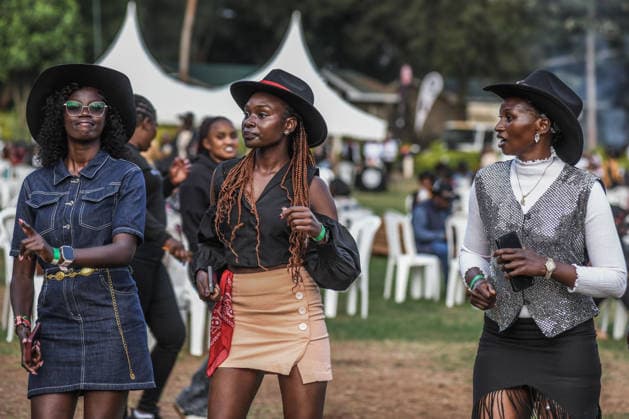 Kenya hosts International Cowboys and Cowgirls Day Festival NAIROBI, KENYA – JULY 25: Participants wearing cowboy-themed outfits attend the International Cowboys and Cowgirls Day Festival at the Ngong Racecourse in Nairobi, Kenya, on July 25, 2026. The festival brought together cowboy and cowgirl enthusiasts, who showcased colorful Western-inspired costumes and celebrated cowboy culture through various activities and performances. Gerald Anderson Anadolu Nairobi Kenya. Editorial use only. Please get in touch for any other usage.  Copyright: x2026xAnadoluxGeraldxAndersonx