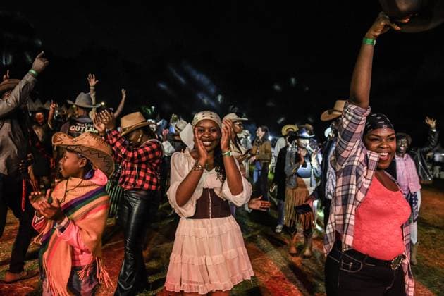 Kenya hosts International Cowboys and Cowgirls Day Festival NAIROBI, KENYA – JULY 25: Participants wearing cowboy-themed outfits attend the International Cowboys and Cowgirls Day Festival at the Ngong Racecourse in Nairobi, Kenya, on July 25, 2026. The festival brought together cowboy and cowgirl enthusiasts, who showcased colorful Western-inspired costumes and celebrated cowboy culture through various activities and performances. Gerald Anderson Anadolu Nairobi Kenya. Editorial use only. Please get in touch for any other usage.  Copyright: x2026xAnadoluxGeraldxAndersonx