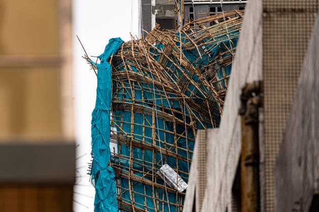 July 26, 2026, Hong Kong, Hong Kong, China: A collapsed bamboo scaffolding at a building construction site in Cheung Sha Wan in Hong Kong on July 26, 2026. The collapse occurred on July 25 as the city braced for Typhoon Noul, which prompted Hong Kong s weather observatory to hoist the T9 signal, the city s second-highest typhoon warning, at midnight. Hong Kong China - ZUMAm298 20260726_zip_m298_006 Copyright: xJamesxModestox