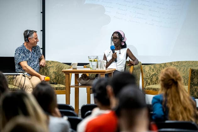 French-Senegalese film director and screenwriter Ramata-Toulaye Sy speaks during the 52nd annual Summer Film School festival in Uherske Hradiste, Czech Republic, July 26, 2026. (CTKxPhoto RadekxPetrasek) CTKPhotoF202607260002601  CTKPhotoF202607260002601
