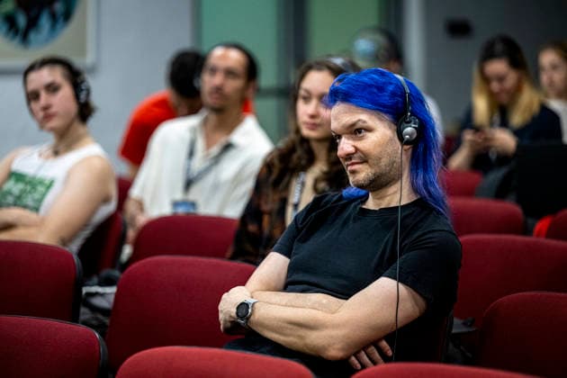 Visitors listen French-Senegalese film director and screenwriter Ramata-Toulaye SyÂ s lecture during the 52nd annual Summer Film School festival in Uherske Hradiste, Czech Republic, July 26, 2026. (CTKxPhoto RadekxPetrasek) CTKPhotoF202607260002701  CTKPhotoF202607260002701
