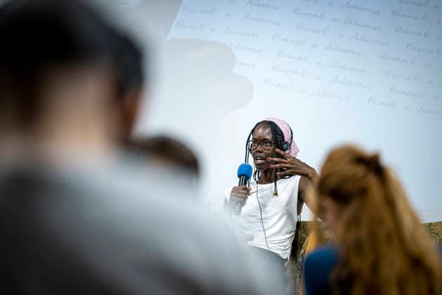 French-Senegalese film director and screenwriter Ramata-Toulaye Sy speaks during the 52nd annual Summer Film School festival in Uherske Hradiste, Czech Republic, July 26, 2026. (CTKxPhoto RadekxPetrasek) CTKPhotoF202607260003001  CTKPhotoF202607260003001