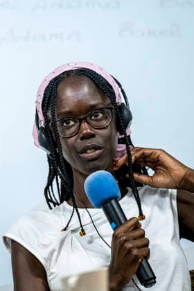French-Senegalese film director and screenwriter Ramata-Toulaye Sy speaks during the 52nd annual Summer Film School festival in Uherske Hradiste, Czech Republic, July 26, 2026. (CTKxPhoto RadekxPetrasek) CTKPhotoF202607260003301  CTKPhotoF202607260003301