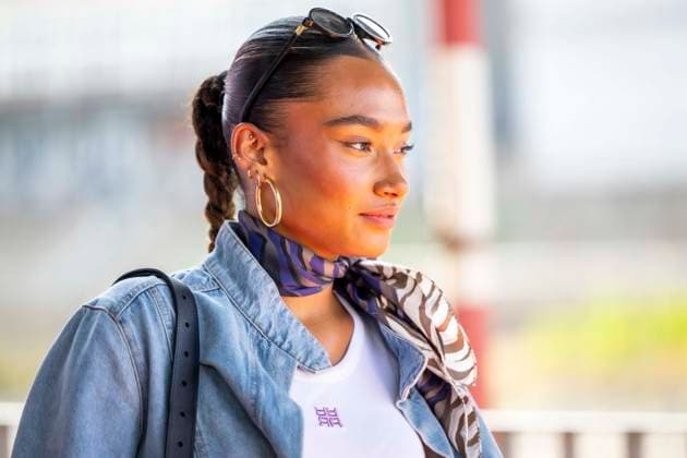ABB RIANI - Aurelie Carina, Model (GNTM Gewinnerin 2026) zu Gast auf dem Orangenen Teppich bei der Casa Riani Where Fells Like Home Fashion Show praesentation der Sommerkollektion 2027 im Lido Hafen am 25.07.2026 in Duesseldorf NRW Deutschland *** ABB RIANI Aurelie Carina, 2026 Germany s Next Top Model winner, appeared on the orange carpet at the Casa Riani Where It Feels Like Home fashion show presenting the 2027 summer collection at the Lido Harbor on July 25, 2026, in Düsseldorf, North Rhine-Westphalia, Germany