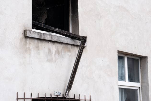 a residential building at the Haachtsesteenweg chaussee de Haecht in Schaarbeek Schaerbeek, Brussels, pictured after last night s fire, Sunday 26 July 2026. Two people died in the fire Eight others were injured. Two of them are in serious condition. The cause of the fire is still under investigation. MARIUS BURGELMAN  MariusxBurgelman 182073293