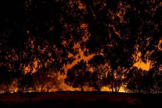 Evacuation underway as wildfires threaten towns in Spain LA ADRADA, AVILA, SPAIN – JULY 26: The glow of a wildfire illuminates trees and the night sky near the town of La Adrada in the province of Avila, Spain, on July 26, 2026. Firefighting operations continued overnight as crews worked to contain the blaze threatening nearby communities. Diego Radames Anadolu Avila Spain. Editorial use only. Please get in touch for any other usage.  Copyright: x2026xAnadoluxDiegoxRadamesx