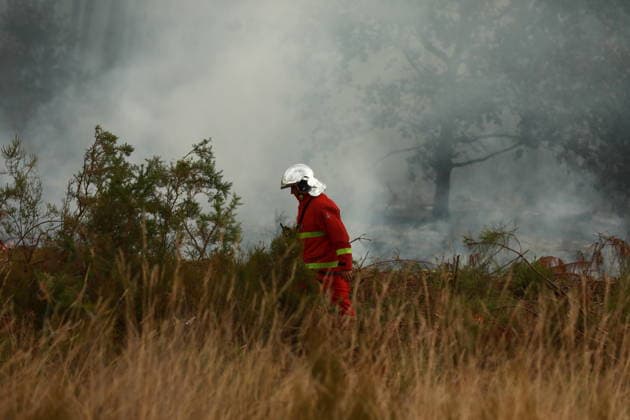 Wildfire continues to spread in France’s Gironde department GIRONDE, FRANCE - JULY 26: Firefighting operations continue as a major wildfire spreads across forest areas near Audenge in the Gironde department of southwestern France on July 26, 2026. Mohamad Salaheldin Abdelghani Alsayed Anadolu Gironde France. Editorial use only. Please get in touch for any other usage.  Copyright: x2026xAnadoluxMohamadxSalaheldinxAbdelghanixAlsayedx