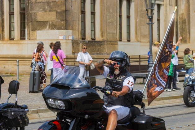 Biker Parade Harley Days Dresden, große Ausfahrt durch die Stadt, Dresden Sachsen Deutschland *** Harley Days Dresden Biker Parade, a big ride through the city, Dresden, Saxony, Germany