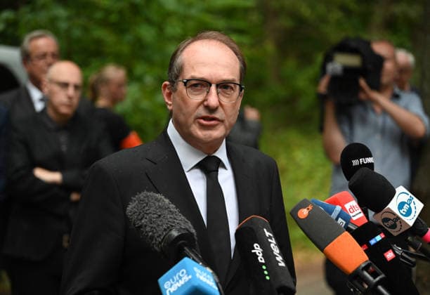 German Federal Minister of the Interior visits the scene of the incident in Berlin BERLIN, GERMANY - JULY 26: Alexander Dobrindt, German Federal Minister of the Interior speaks with journalists after visit the scene of the incident in Berlin, Germany, on July 26, 2026. Several people were injured after a vehicle drove into a crowd during the Christopher Street Day (CSD) Pride parade in central Berlin. At least one person was killed and 15 others were injured in the vehicle collision, according to local media reports. Police and emergency services responded to the scene, while organizers ended the parade in the affected area. Volodymyr Sindieiev Anadolu Berlin Germany. Editorial use only. Please get in touch for any other usage.  Copyright: x2026xAnadoluxVolodymyrxSindieievx