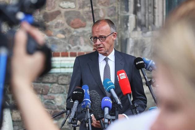 Berlin, Deutschland, 26.07.2026: Marienkirche Berlin: Auto fährt bei CSD in Menschenmenge: Bundeskanzler Friedrich Merz (CDU) gibt am Tag nach dem Anschlag ein Statement *** Berlin, Germany, July 26, 2026: A car plows into a crowd at the CSD in Berlin; Chancellor Friedrich Merz of the CDU issues a statement the day after the attack Copyright: xdtsxNachrichtenagenturx dts_128567