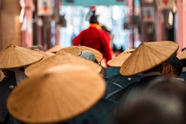 General view, July 26, 2026 - Participants carry a portable shrine (mikoshi) during the Mikoshi Togyo procession of the Sumiyoshi Matsuri at Sumiyoshi Taisha in Osaka, Japan. The annual procession is one of the festival s main events, as worshippers parade the sacred mikoshi through the surrounding streets as part of a centuries-old Shinto tradition.  aflo_339206528