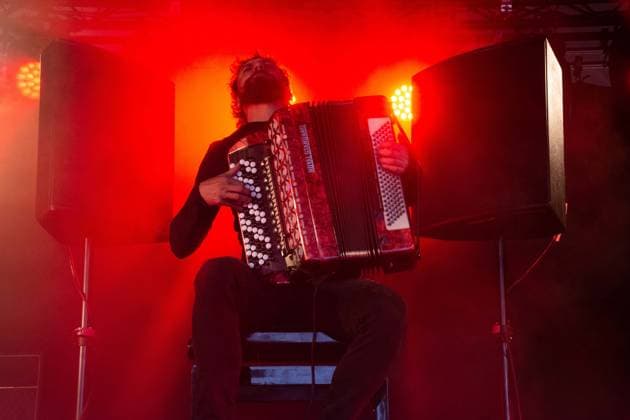 July 26, 2026, Corsham, Wiltshire, England: Yegor Zabalov from Belarus plays avant-garde accordion at WOMAD Festival. Corsham United Kingdom  - ZUMAr169 20260726_zip_r169_033 Copyright: xRodxHarbinsonx