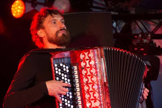 July 26, 2026, Corsham, Wiltshire, England: Yegor Zabalov from Belarus plays avant-garde accordion at WOMAD Festival. Corsham United Kingdom  - ZUMAr169 20260726_zip_r169_038 Copyright: xRodxHarbinsonx
