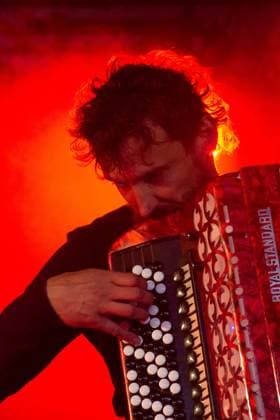 July 26, 2026, Corsham, Wiltshire, England: Yegor Zabalov from Belarus plays avant-garde accordion at WOMAD Festival. Corsham United Kingdom  - ZUMAr169 20260726_zip_r169_032 Copyright: xRodxHarbinsonx