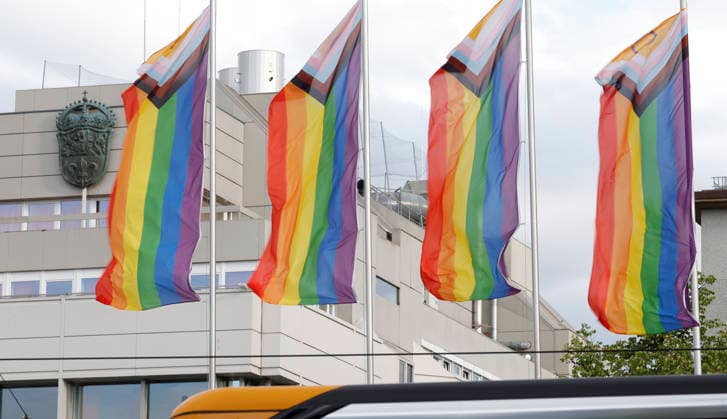Mahnwache 26.07.2026 Zum Gedenken an den terroristischen Anschlag und deren Opfer im Bereich der CSD Demonstration in Berlin veranstaltete Christopher Street Day Darmstadt Vielbunt heute eine Mahnwache gegen Querfeindlichkeit auf dem Luisenplatz in Darmstadt zu der über 150 Menschen kamen Darmstadt Hessen Deutschland *** Vigil, July 26, 2026: To commemorate the terrorist attack and its victims during the CSD parade in Berlin, Christopher Street Day Darmstadt Vielbunt held a vigil today against transphobia at Luisenplatz in Darmstadt, which was attended by over 150 people. Darmstadt Hesse, Germany
