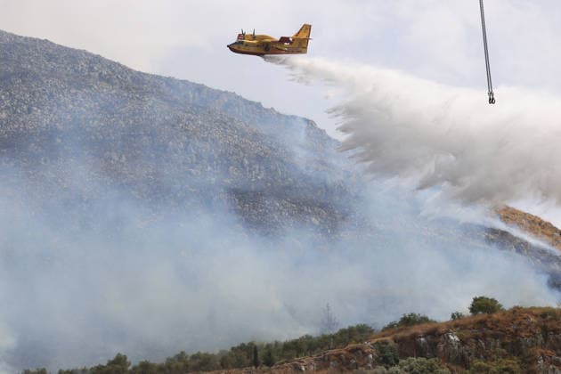 Firefighters battle wildfire near Italy s Palermo PALERMO, ITALY - JULY 26: Firefighter crews launched an aerial and ground response to contain a wildfire that broke out in scrubland near Torretta, outside Palermo on the island of Sicily, Italy on July 26, 2026. Fire engines and two firefighting aircraft were deployed as the blaze threatened nearby residential areas. Alberto Lo Bianco Anadolu Sicily Italy. Editorial use only. Please get in touch for any other usage.  Copyright: x2026xAnadoluxAlbertoxLoxBiancox