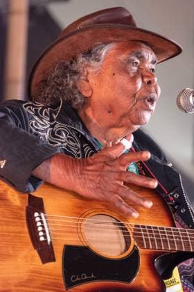 July 26, 2026, Corsham, Wiltshire, England: Kankara Nagarra, an Aborigine from the desert of Western Australia, sings Gospel Blues. Now in her eighties, her songs provide powerful testimony about her life and members of her community. She performed WOMAD Festival to a packed audience. Corsham England  - ZUMAr169 20260726_zip_r169_046 Copyright: xRodxHarbinsonx