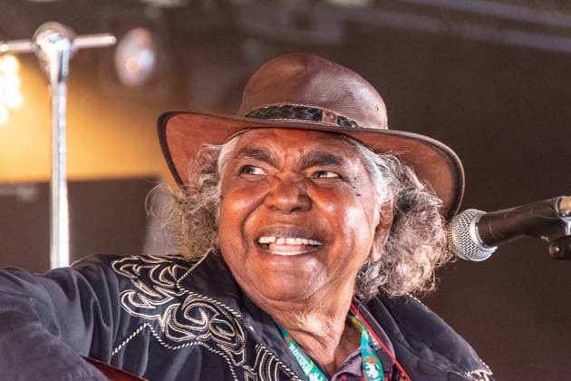 July 26, 2026, Corsham, Wiltshire, England: Kankara Nagarra, an Aborigine from the desert of Western Australia, sings Gospel Blues. Now in her eighties, her songs provide powerful testimony about her life and members of her community. She performed WOMAD Festival to a packed audience. Corsham England - ZUMAr169 20260726_zip_r169_048 Copyright: xRodxHarbinsonx