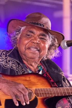 July 26, 2026, Corsham, Wiltshire, England: Kankara Nagarra, an Aborigine from the desert of Western Australia, sings Gospel Blues. Now in her eighties, her songs provide powerful testimony about her life and members of her community. She performed WOMAD Festival to a packed audience. Corsham England  - ZUMAr169 20260726_zip_r169_051 Copyright: xRodxHarbinsonx