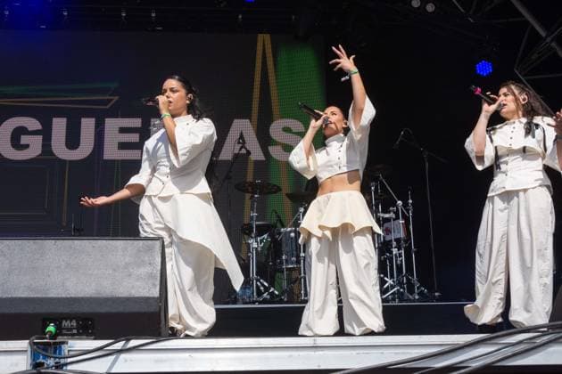 July 26, 2026, Corsham, Wiltshire, England: Tanxugueiras includes three women from the province of Galicia in Spain. The trio sang powerful songs at WOMAD Festival, with modern pop influences, as well as flavours from their celtic cultural roots. Corsham England  - ZUMAr169 20260726_zip_r169_057 Copyright: xRodxHarbinsonx
