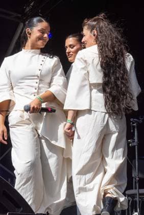 July 26, 2026, Corsham, Wiltshire, England: Tanxugueiras includes three women from the province of Galicia in Spain. The trio sang powerful songs at WOMAD Festival, with modern pop influences, as well as flavours from their celtic cultural roots. Corsham England  - ZUMAr169 20260726_zip_r169_063 Copyright: xRodxHarbinsonx