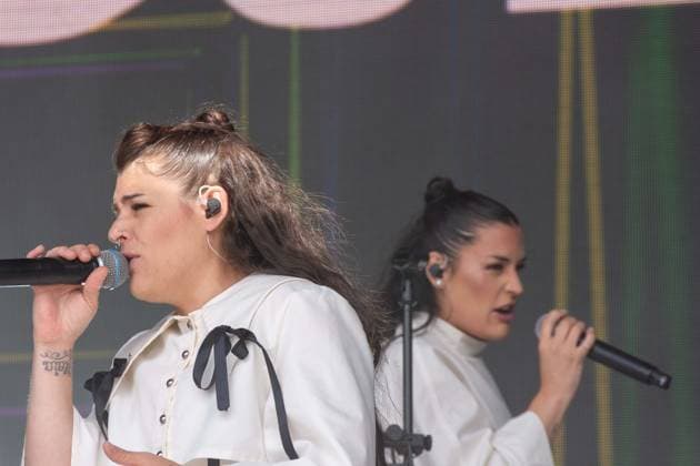 July 26, 2026, Corsham, Wiltshire, England: Tanxugueiras includes three women from the province of Galicia in Spain. The trio sang powerful songs at WOMAD Festival, with modern pop influences, as well as flavours from their celtic cultural roots. Corsham England - ZUMAr169 20260726_zip_r169_060 Copyright: xRodxHarbinsonx