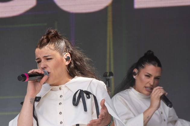 July 26, 2026, Corsham, Wiltshire, England: Tanxugueiras includes three women from the province of Galicia in Spain. The trio sang powerful songs at WOMAD Festival, with modern pop influences, as well as flavours from their celtic cultural roots. Corsham England - ZUMAr169 20260726_zip_r169_061 Copyright: xRodxHarbinsonx