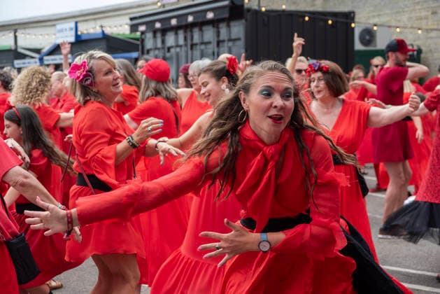 The Most Wuthering Heights Day Ever in London, UK - 26 Jul 2026 Performers seen dressed as Kate Bush during a rehearsal of the Most Wuthering Heights Day Ever performance in Folkstone. Hundreds of people attended the annual event called The Most Wuthering Heights Ever 2026 in Folkstone. It is one of the biggest Kate Bush gatherings in the country. People come from as far as New Zealand, USA and Costa Rica to join to the performance. London United Kingdom Copyright: xKrisztianxElekx xSOPAxImagesx SSS_20260726_KATE_BUSH_0011005018